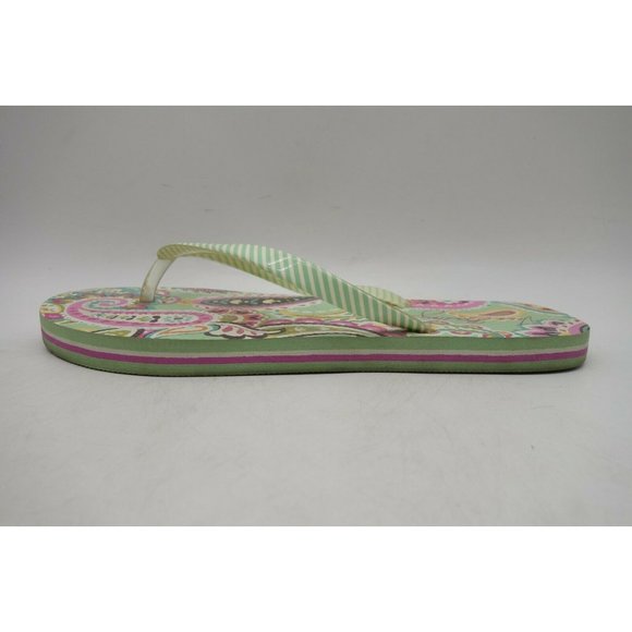 Vera Bradley Green Multi-Color Casual Slide Flip Flop Sandals Shoes Womens 7 - 8 - Picture 7 of 10